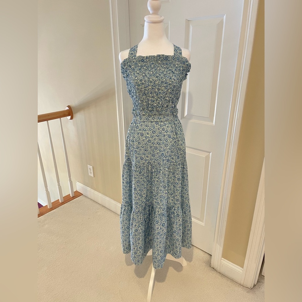 SEA NEW YORK SMOCKED MIDI DRESS